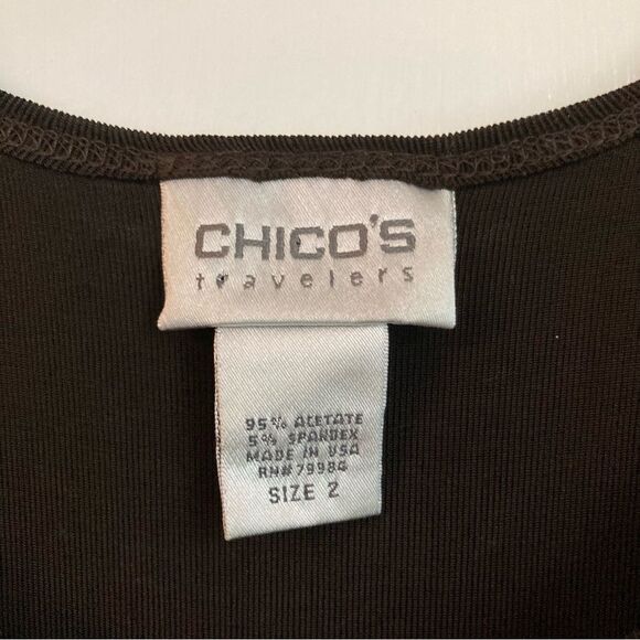Chico's Travelers Slinky Dark Brown Sleeveless Top Size 2 (Medium) - Picture 3 of 3